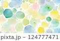 やさしい春色の水彩背景 – 淡くカラフルな水玉模様 124777471