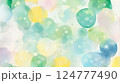 やさしい春色の水彩背景 – 淡くカラフルな水玉模様 124777490