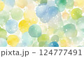 やさしい春色の水彩背景 – 淡くカラフルな水玉模様 124777491