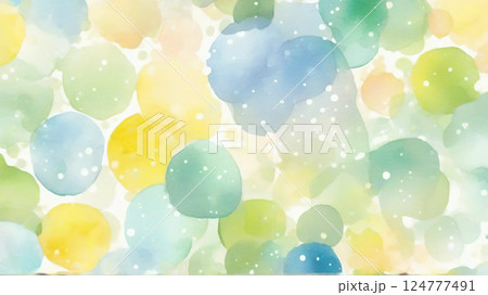 やさしい春色の水彩背景 – 淡くカラフルな水玉模様 やさしい春色の水彩背景 – 淡くカラフルな水玉模様 124777491