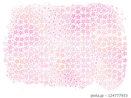 水彩風のピンク色　桜柄 124777933