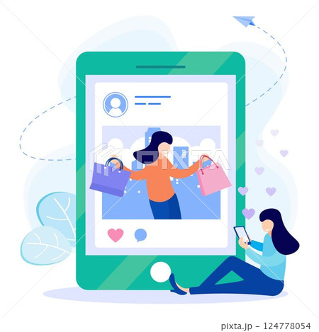 Illustration vector graphic cartoon character of social media 124778054