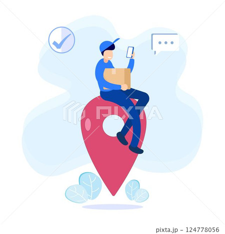 Illustration vector graphic cartoon character of delivery 124778056