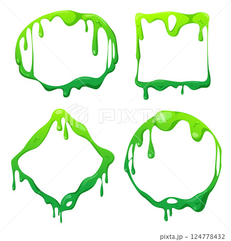 Set of frames made of green slime vector isolated Set of frames made of green slime vector isolated 124778432