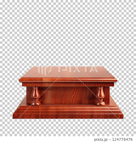 Oak podium isolated on white background, front view, cut-out, clipping path, transparent Oak podium isolated on white background, front view, cut-out, clipping path, transparent 124778476
