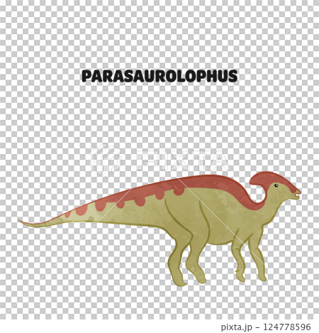 かわいいパラサウロロフスのイラスト01 かわいいパラサウロロフスのイラスト01 124778596