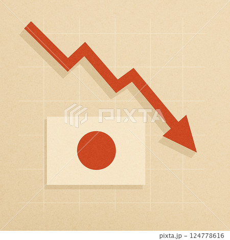 【イラスト】株価暴落 124778616