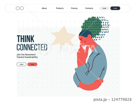 Thinking people, modern flat vector concept illustration- woman standing thoughtfully, looking down, bubble near head Metaphor for reflection, analysis, introspection, contemplation, deep thought Thinking people, modern flat vector concept illustration- woman standing thoughtfully, looking down, bubble near head Metaphor for reflection, analysis, introspection, contemplation, deep thought 124779828