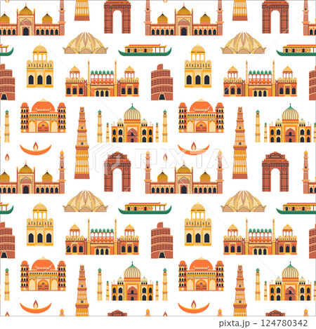 India Travel Pattern with Landmarks and Monuments 124780342