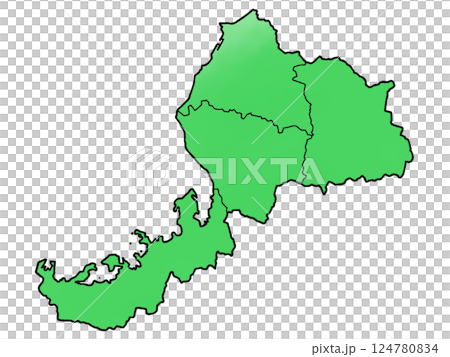 少しゆるい福井県地図 地域分け 124780834