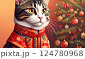 見つめてくる可愛いネコ	 124780968