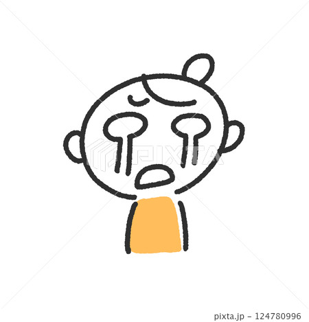 辛くて泣く女性のアイコン 124780996