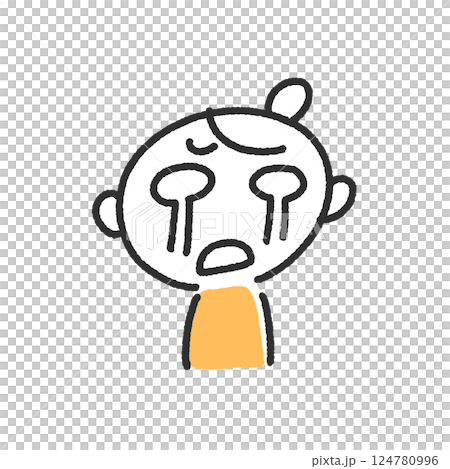 辛くて泣く女性のアイコン 124780996
