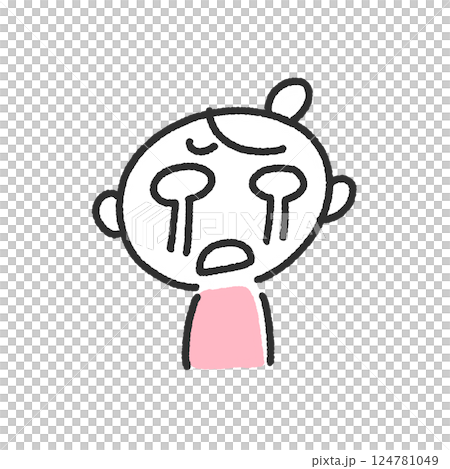 Icon of a sad and crying woman 124781049