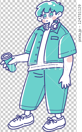 拿著不倒翁的男孩的插圖 124781129