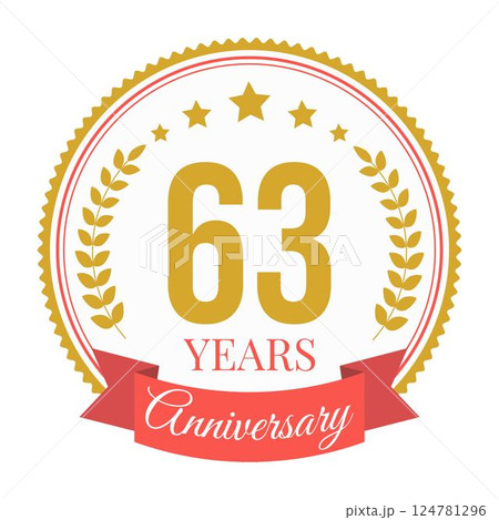Logo 63 Years Anniversary Celebration Design Template. 124781296