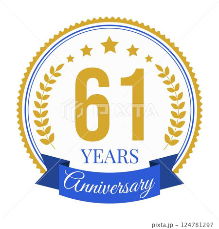 Logo 61 Years Anniversary Celebration Design Template. 124781297