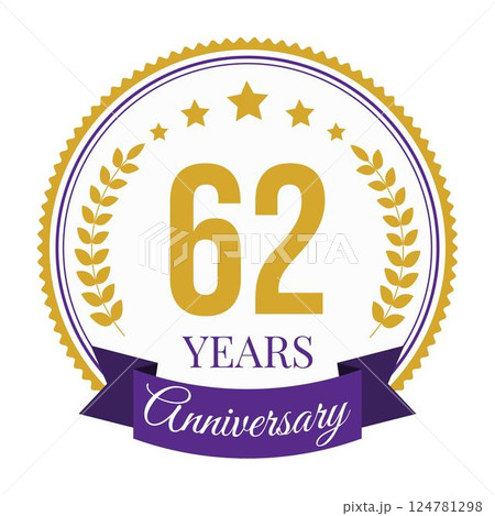Logo 62 Years Anniversary Celebration Design Template. 124781298