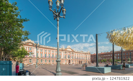 The Capitole de Toulouse timelapse showcases the historic city hall. France 124781922