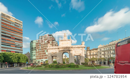 La Porta de la Mar timelapse hyperlapse in Valencia, Spain. La Porta de la Mar timelapse hyperlapse in Valencia, Spain. 124781954