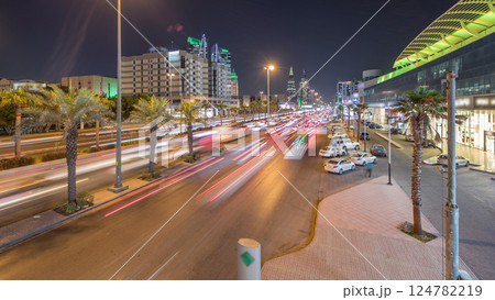 Cityscape aerial night timelapse of Riyadh, Saudi Arabia, King Fahd Road and busy traffic. Cityscape aerial night timelapse of Riyadh, Saudi Arabia, King Fahd Road and busy traffic. 124782219