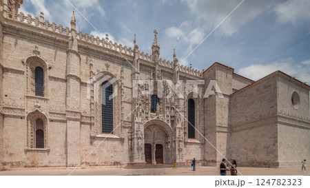 Mosteiro dos Jeronimos, located in the Belem district timelapse hyperlapse of Lisbon, Portugal. 124782323