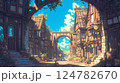 中世ヨーロッパの街並み_005 124782670