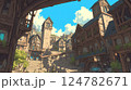 中世ヨーロッパの街並み_006 124782671