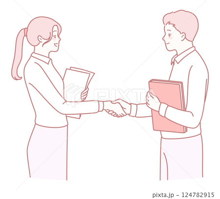 A Business Partnership Agreement with a Handshake Gesture showing trust and commitment A Business Partnership Agreement with a Handshake Gesture showing trust and commitment 124782915