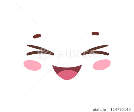 Laughing kawaii face vector Laughing kawaii face vector 124783149