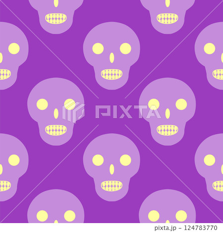 Silhouettes Magic symbols seamless pattern, with magical elements such as snake, eye, tarot cards, hand, skull. Witchcraft theme symbols and elements 124783770