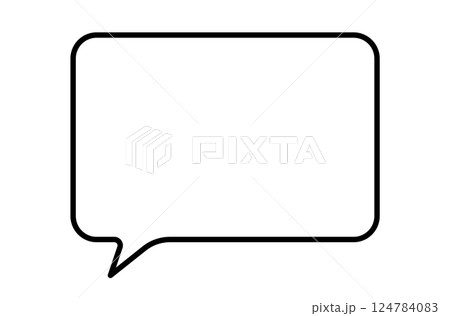 今っぽいシンプルなふきだしのイラスト素材　吹き出し　フレーム　枠　フキダシ　セリフ　話す　コメント 124784083