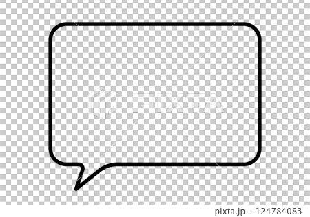 今っぽいシンプルなふきだしのイラスト素材　吹き出し　フレーム　枠　フキダシ　セリフ　話す　コメント 124784083