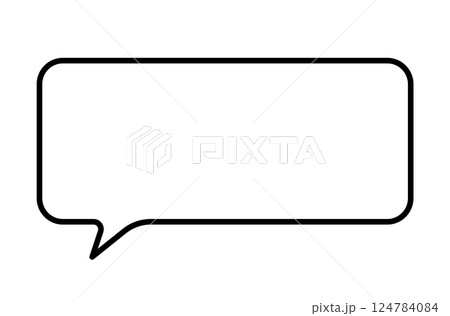 今っぽいシンプルなふきだしのイラスト素材　吹き出し　フレーム　枠　フキダシ　セリフ　話す　コメント 124784084