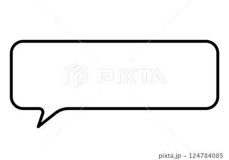 今っぽいシンプルなふきだしのイラスト素材　吹き出し　フレーム　枠　フキダシ　セリフ　話す　コメント 124784085