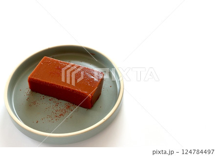 四角い手作りチョコレートプリン 124784497