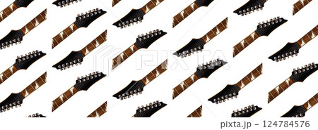Rosewood electric guitar strings and fretboard rest, music related banner work, isolated on white background Rosewood electric guitar strings and fretboard rest, music related banner work, isolated on white background 124784576