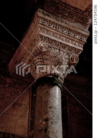 Hagia Sophia is a museum, historical basilica and mosque in Istanbul. It was built by the Byzantine Emperor Justinianus, for 532-537 in Istanbul. Photo shooting 14 june 2020 124784596