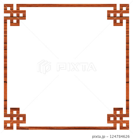 Decorative rosewood border frame, vector illustration isolated on white background, border frame for ornament 124784626