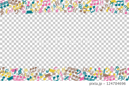 Overlapping musical symbols frame_Colorful_Autumn image Overlapping musical symbols frame_Colorful_Autumn image 124784696