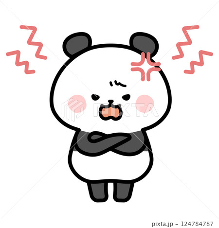 怒るパンダのイラスト 124784787