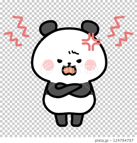 怒るパンダのイラスト 124784787