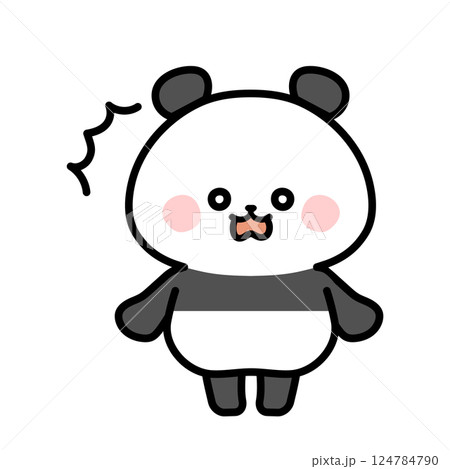 驚くパンダのイラスト 124784790