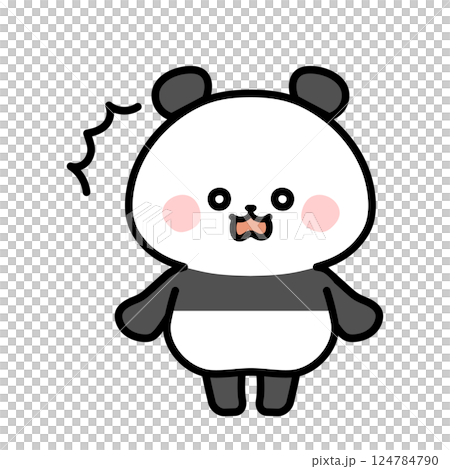驚くパンダのイラスト 124784790