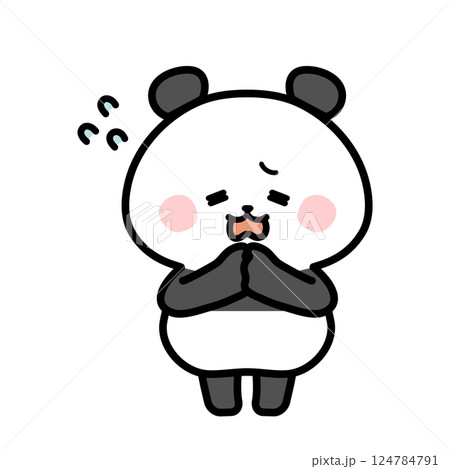 謝るパンダのイラスト 124784791