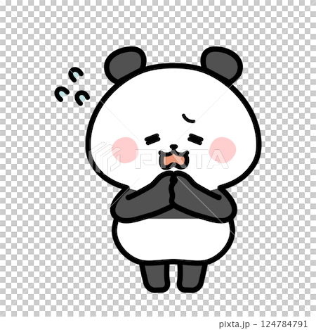 謝るパンダのイラスト 124784791