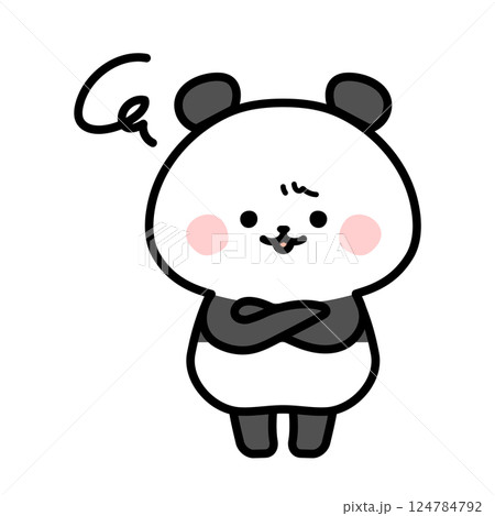 不満があるパンダのイラスト 124784792