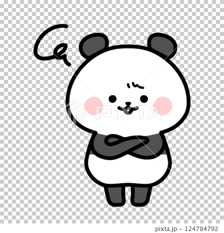 不満があるパンダのイラスト 124784792