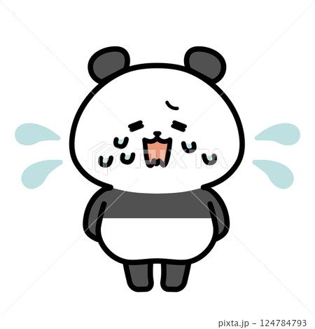 大泣きするパンダのイラスト 124784793