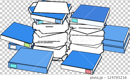 Piles of files_paper documents Piles of files_paper documents 124785216